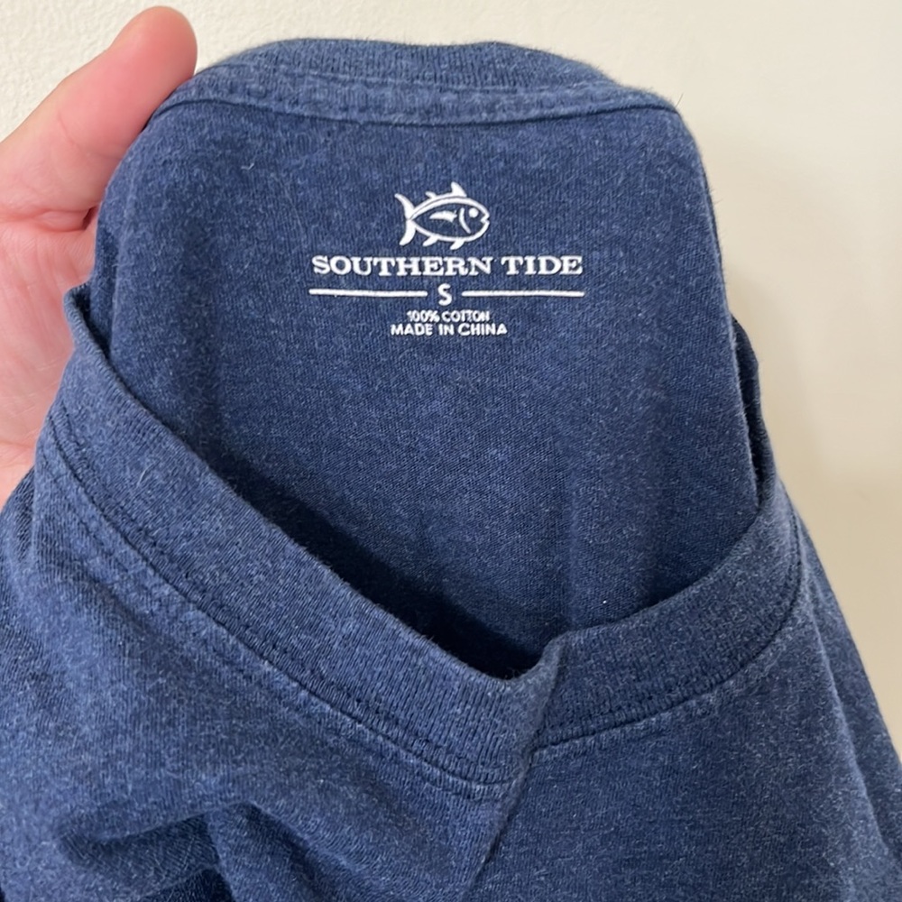 Southern Tide Navy Patriotic Sail Heathered T-Shirt Size Small - Picture 6 of 6